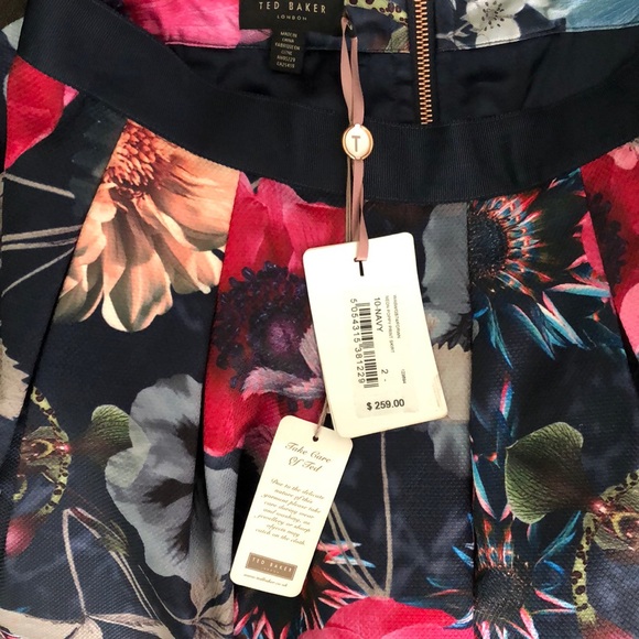 Ted Baker London neon Poppy print skirt - Picture 6 of 8